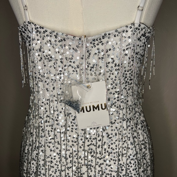 The Sparks Fly Mini Dress | Silver Beaded Fringe | Show Me Your Mumu - Picture 15 of 16
